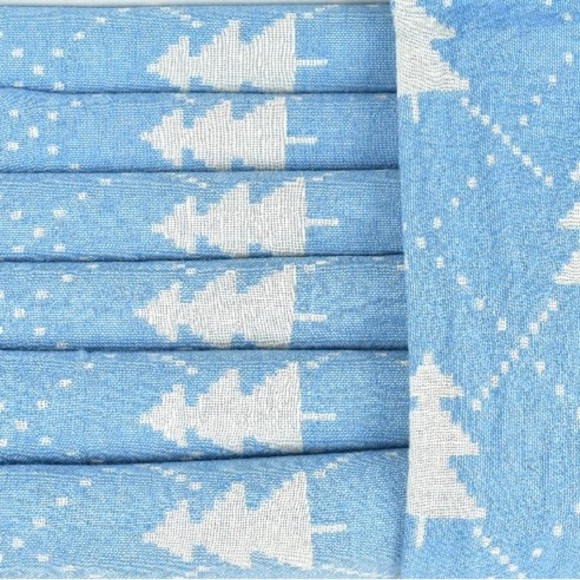 Tree Loom Weave Travel Blanket Scarf Wrap Big Sky BLUE NEW 2 Side Jacquard - Picture 12 of 14